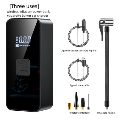 Акумулаторна въздушна помпа за помпане на гуми Преносим компресор Цифров безжичен автомобил за помпане на гуми за велосипедни топки