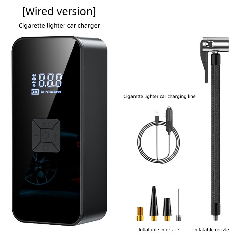 Акумулаторна въздушна помпа за помпане на гуми Преносим компресор Цифров безжичен автомобил за помпане на гуми за велосипедни топки