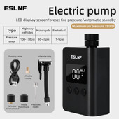 ESLNF velosipēda sūknis pārnēsājams mini elektrisks gaisa sūknis 150PSI riepu piepūšanas mašīnas motocikla motocikla velosipēda sūknis ar LCD displeju