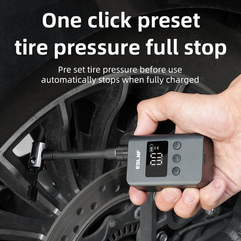 ESLNF velosipēda sūknis pārnēsājams mini elektrisks gaisa sūknis 150PSI riepu piepūšanas mašīnas motocikla motocikla velosipēda sūknis ar LCD displeju