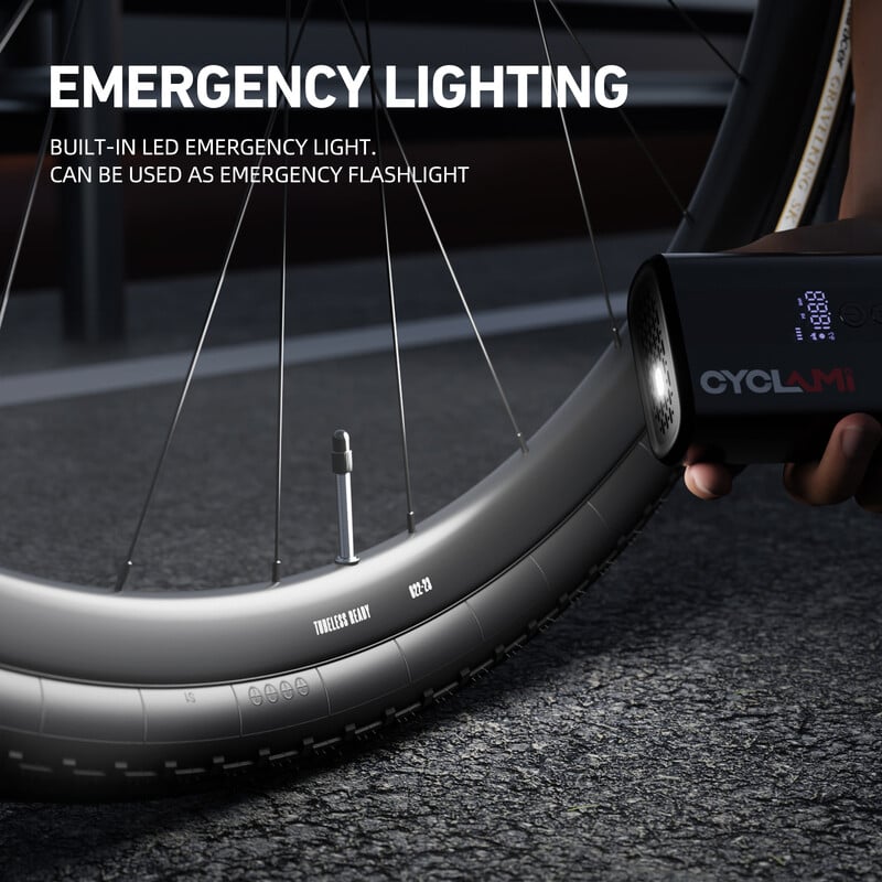 130 PSI Električna pumpa Pumpa za gume Prikaz tlaka zraka Prijenosni bicikl Bežična pumpa za napuhavanje Vanjski cestovni MTB bicikl CYCLAMI Z5L