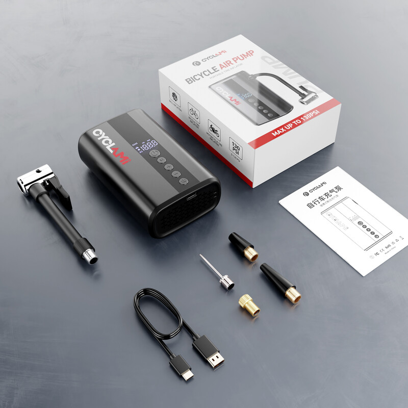130 PSI Električna pumpa Pumpa za gume Prikaz tlaka zraka Prijenosni bicikl Bežična pumpa za napuhavanje Vanjski cestovni MTB bicikl CYCLAMI Z5L