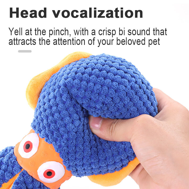 Plīša astoņkājis skaņas mājdzīvnieku rotaļlieta Dzīvnieks čīkstošs suņu rotaļlieta tīrīšanas zobu suns košļājama virve Košļājamās rotaļlietas maziem un vidējiem suņiem Interaktīva rotaļlieta