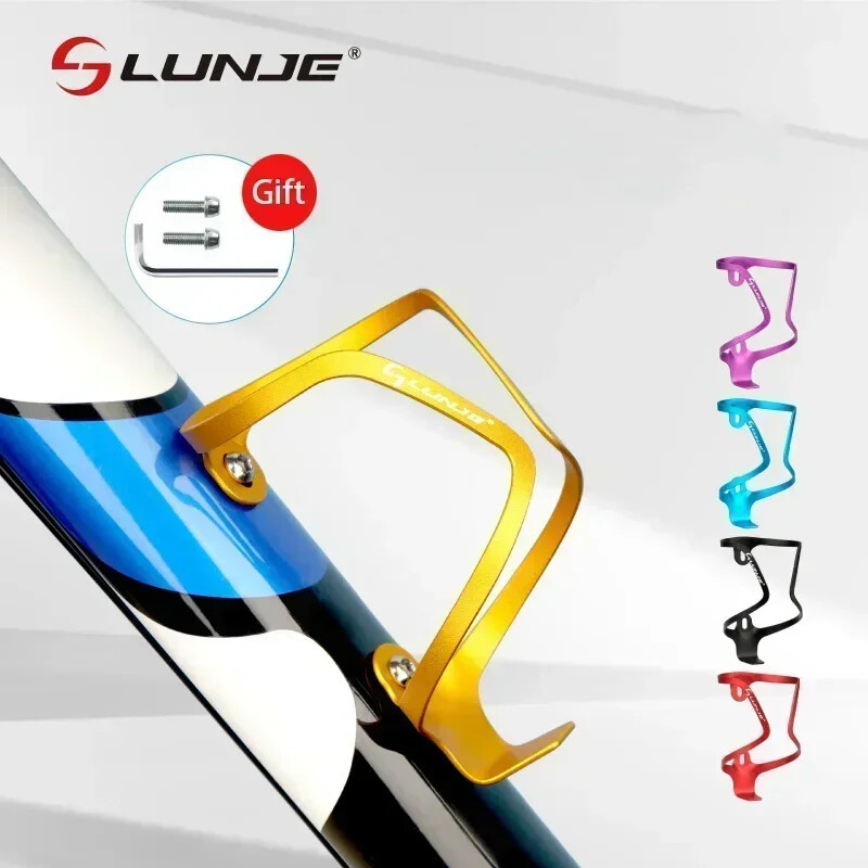 LUNJE velosipēda ūdens pudeļu būris MTB kalnu velosipēda pudeļu turētājs īpaši viegls alumīnija sakausējuma statīvs šosejas riteņbraukšanas piederumiem