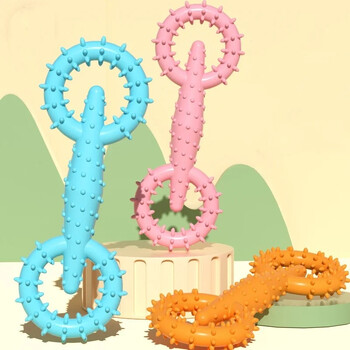 Dog Pull Ring Puppy Chewing Toy Άθραυστο Pet Pull Ring Παιχνίδια Διαδραστικό Puppy Chew Toy για την ανακούφιση από την πλήξη Καθαρισμός δοντιών