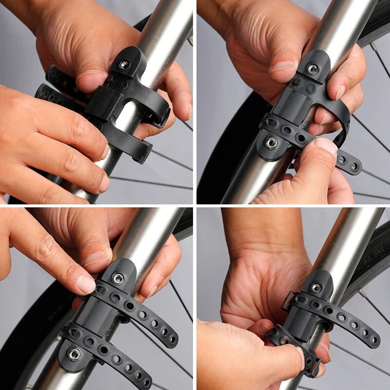 Адаптер за монтиране на кана за вода за велосипед Силиконова превръзка Каишка за клетка за бутилка Държач за велосипедна бутилка Монтажна скоба Аксесоари за велосипед