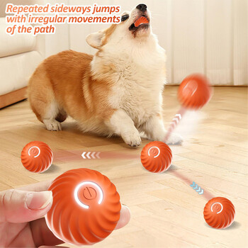 Pet Gravity Pet Toy Ball Automatic Moving Dog Toy Ball Smart USB Jumping Rotating Interactive Dog Chew Toy Ball for Puppy Ball