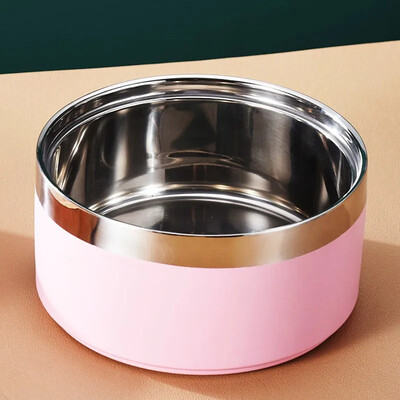 Купа за кучешка храна Купа за кучета от неръждаема стомана Двуслойни купички за вода за хранене на кучета Неплъзгащи се купички за пиене на котки Хранилка Стоки за домашни любимци