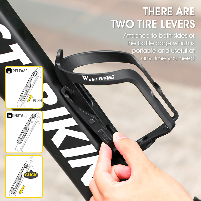 WEST BIKING velosipēda ūdens pudeles turētājs ar riepu svirām Riteņbraukšanas kronšteins MTB šosejas velosipēda pudeļu būra velosipēda piederumi