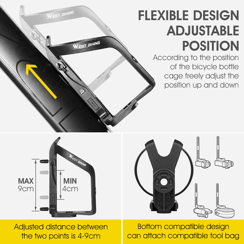 WEST BIKING velosipēda ūdens pudeles turētājs ar riepu svirām Riteņbraukšanas kronšteins MTB šosejas velosipēda pudeļu būra velosipēda piederumi