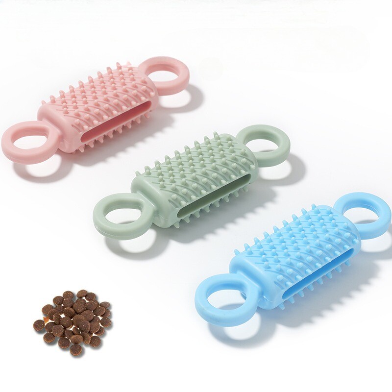 Mājdzīvnieku košļājamā rotaļlieta TPR, pret sakodieniem izturīgas molāras interaktīvas suņu rotaļlietas, kas paredzētas maziem suņiem, kuriem izplūst barība Rotaļlieta Suņu zobu tīrīšanas rotaļlietu piederumi