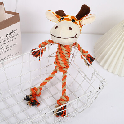 Bavlnené lano pre psov, žuvacie hračky v tvare zvieraťa, odolné proti uhryznutiu, prerezávacie hryzátka, dobrý spoločník pre psov