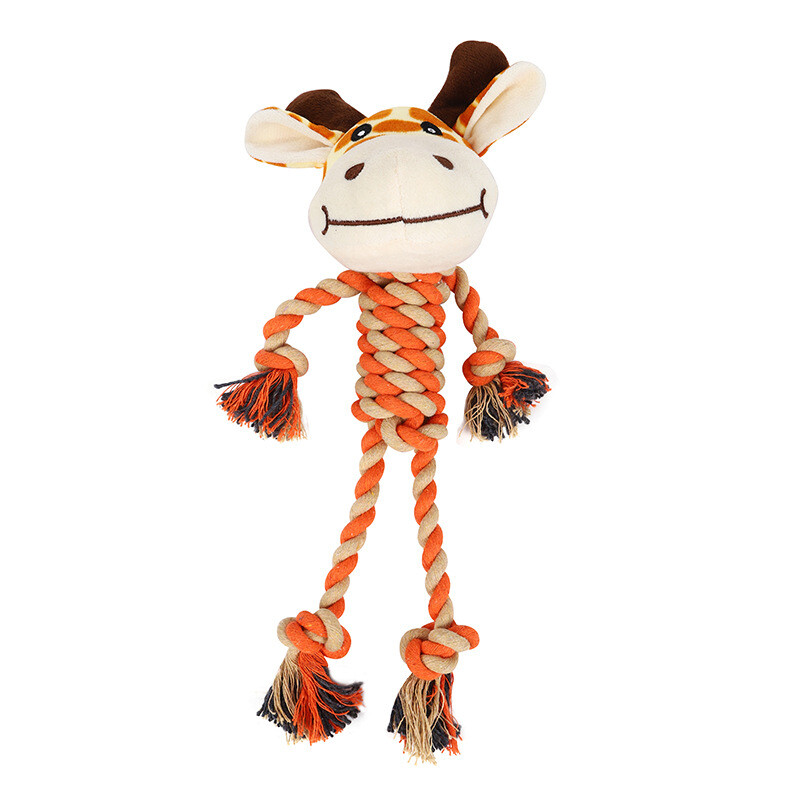 Bavlnené lano pre psov, žuvacie hračky v tvare zvieraťa, odolné proti uhryznutiu, prerezávacie hryzátka, dobrý spoločník pre psov
