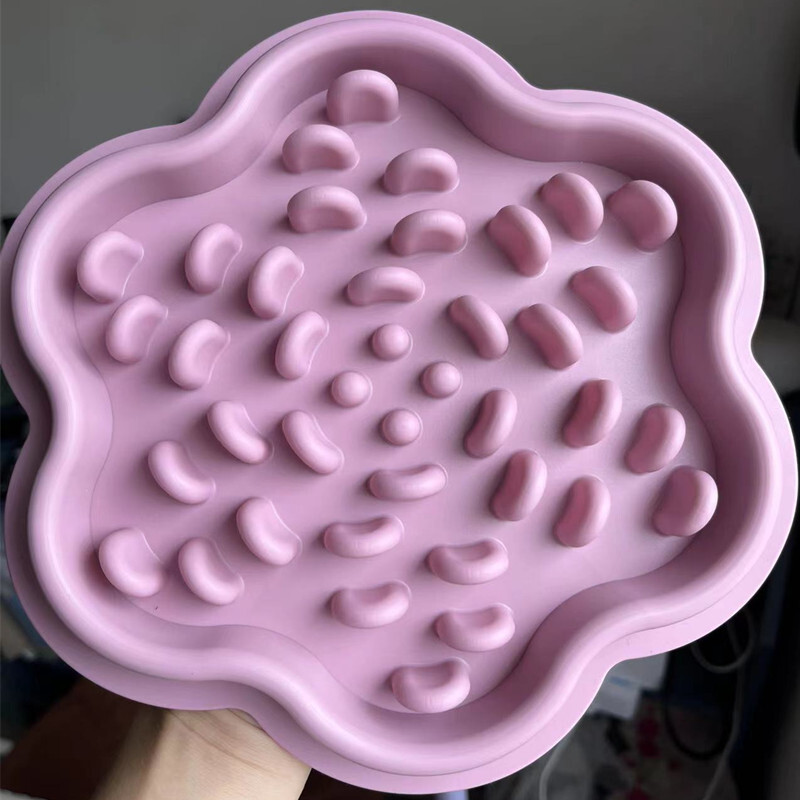 Silikona laizīšanas paliktnis kaķu un suņu lēnai barībai, neslīdošs vietas paklājiņš mājdzīvnieku bļoda CW2219 Huan Le Yang Guang