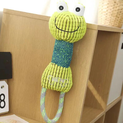 Mājdzīvnieku suņu tīrīšanas zobi Čīkstoši interaktīvi multfilmas Dzīvnieks Jauki formas suņu košļājamā rotaļlieta Mājdzīvnieku apmācības produkti Kucēnu plīša virves rotaļlieta