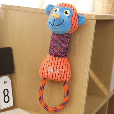 Mājdzīvnieku suņu tīrīšanas zobi Čīkstoši interaktīvi multfilmas Dzīvnieks Jauki formas suņu košļājamā rotaļlieta Mājdzīvnieku apmācības produkti Kucēnu plīša virves rotaļlieta