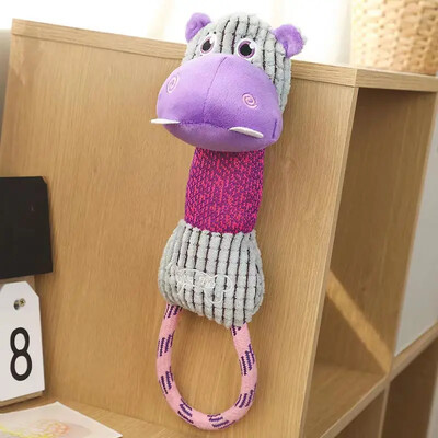 Mājdzīvnieku suņu tīrīšanas zobi Čīkstoši interaktīvi multfilmas Dzīvnieks Jauki formas suņu košļājamā rotaļlieta Mājdzīvnieku apmācības produkti Kucēnu plīša virves rotaļlieta