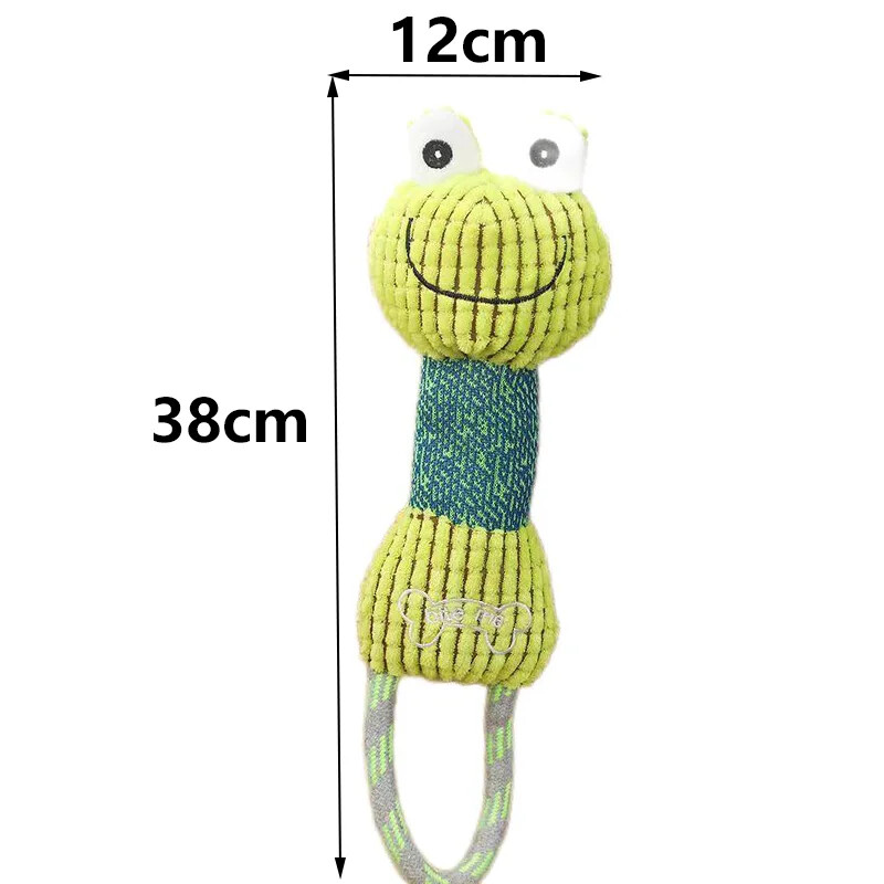 Mājdzīvnieku suņu tīrīšanas zobi Čīkstoši interaktīvi multfilmas Dzīvnieks Jauki formas suņu košļājamā rotaļlieta Mājdzīvnieku apmācības produkti Kucēnu plīša virves rotaļlieta