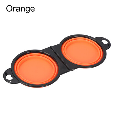 Salokāms pārnēsājams suns mājdzīvnieks salokāms silikons 2 vienā bļoda āra ceļojumu kucēnu barības trauks padeves trauks dzeramā ūdens paplāte