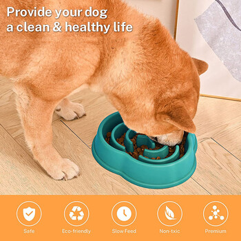 Dog Puppy Slow Feeder Bowl Non Slip Puzzle Bowl Anti-Gulping Dog Slower Food Feeding Dishes Купа за домашни любимци за големи средни малки кучета