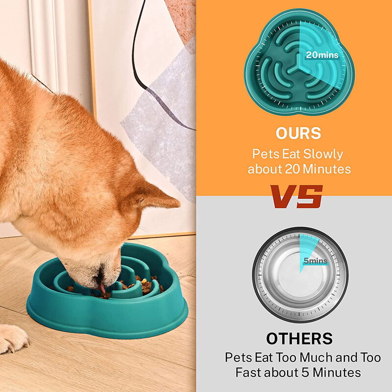 Dog Puppy Slow Feeder Bowl Neklizajuća Puzzle Bowl Anti-Gulping Dog Posuđe za sporije hranjenje hrane Zdjela za kućne ljubimce za velike srednje male pse