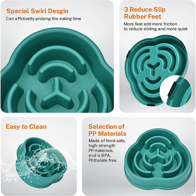 Dog Puppy Slow Feeder Bowl Neklizajuća Puzzle Bowl Anti-Gulping Dog Posuđe za sporije hranjenje hrane Zdjela za kućne ljubimce za velike srednje male pse