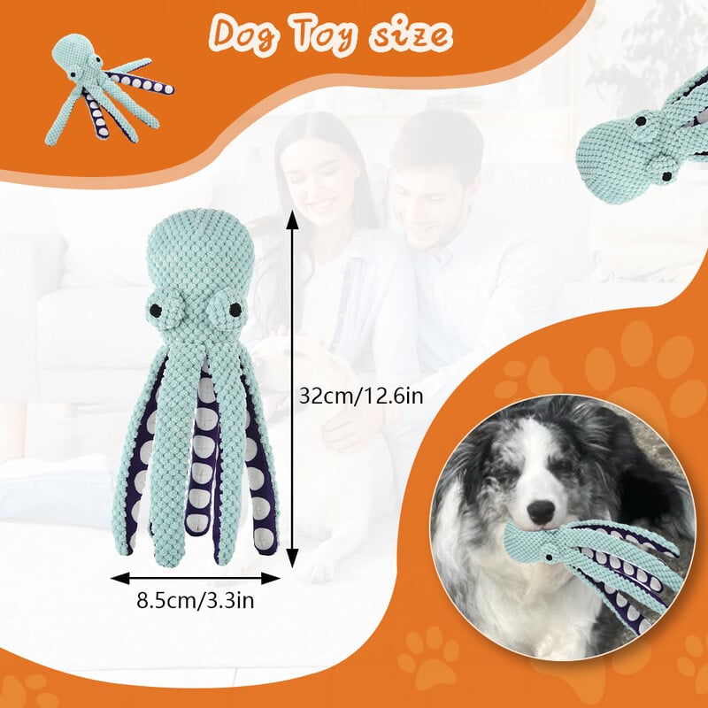 Naminių gyvūnėlių uostymo žaislas Naminių gyvūnėlių pliušinis žaislas katės šuns balsas aštuonkojo kriaukle dėlionės žaislas girgždantis šuns dantų valymas kramtomasis žaislas naminių gyvūnėlių reikmenys