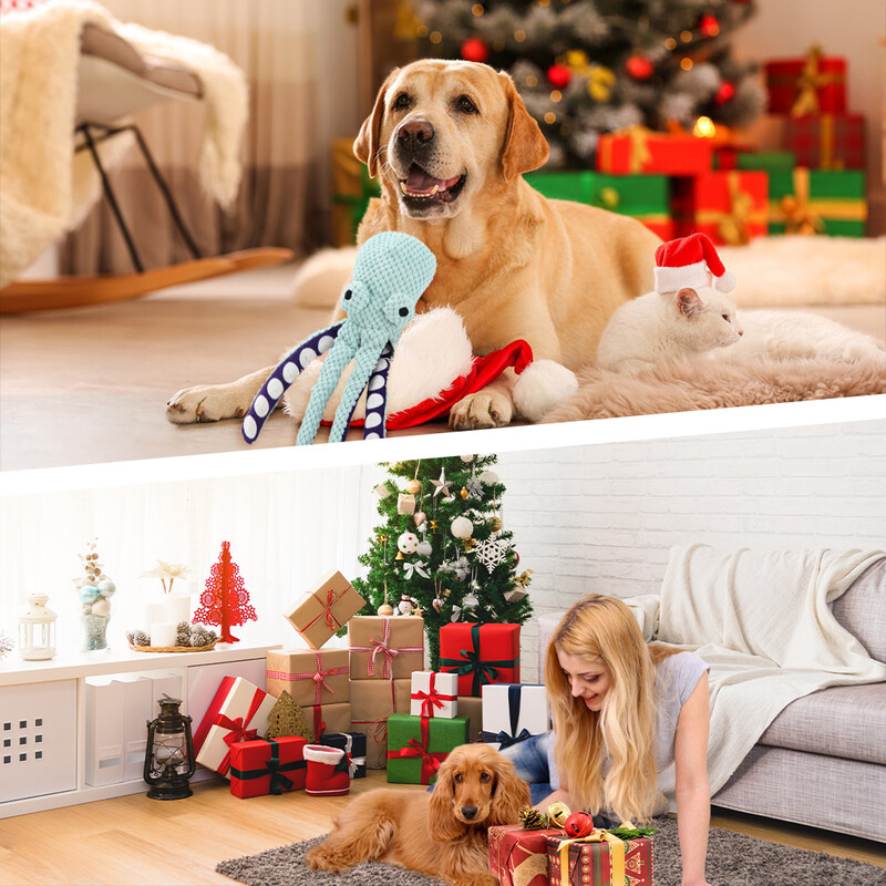 Naminių gyvūnėlių uostymo žaislas Naminių gyvūnėlių pliušinis žaislas katės šuns balsas aštuonkojo kriaukle dėlionės žaislas girgždantis šuns dantų valymas kramtomasis žaislas naminių gyvūnėlių reikmenys