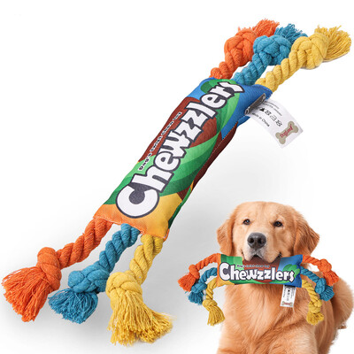 Puppy Dogs Toys Puppy colorful Cotton Chew Rope Knot Toy Издръжливи плетени играчки за кучета Dog Cleaning Teeths Braided Bone Rope