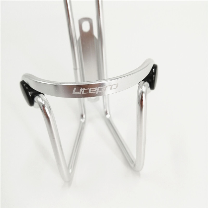 Litepro pudeles turētājs alumīnija sakausējuma īpaši viegls ūdens pudeles korpuss, sudraba MTB saliekamā velosipēda daļa