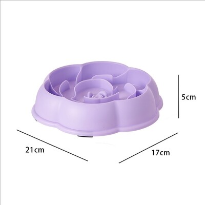 Ziedlapiņas Lēnās barības bļoda suņiem pret aizrīšanās lolojumdzīvnieku lēnā barība Pet Bowl pretslīdēšanas un trieciena suņu bļoda kaķu barības bļoda