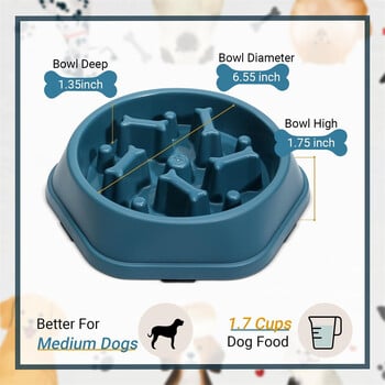 Dog Slow Feeder Bowl Anti-gluton Food Bowl for Dogs Slow Eating Хранилки за кучета Здравословна диета Хранене за домашни любимци Консумативи за поливане