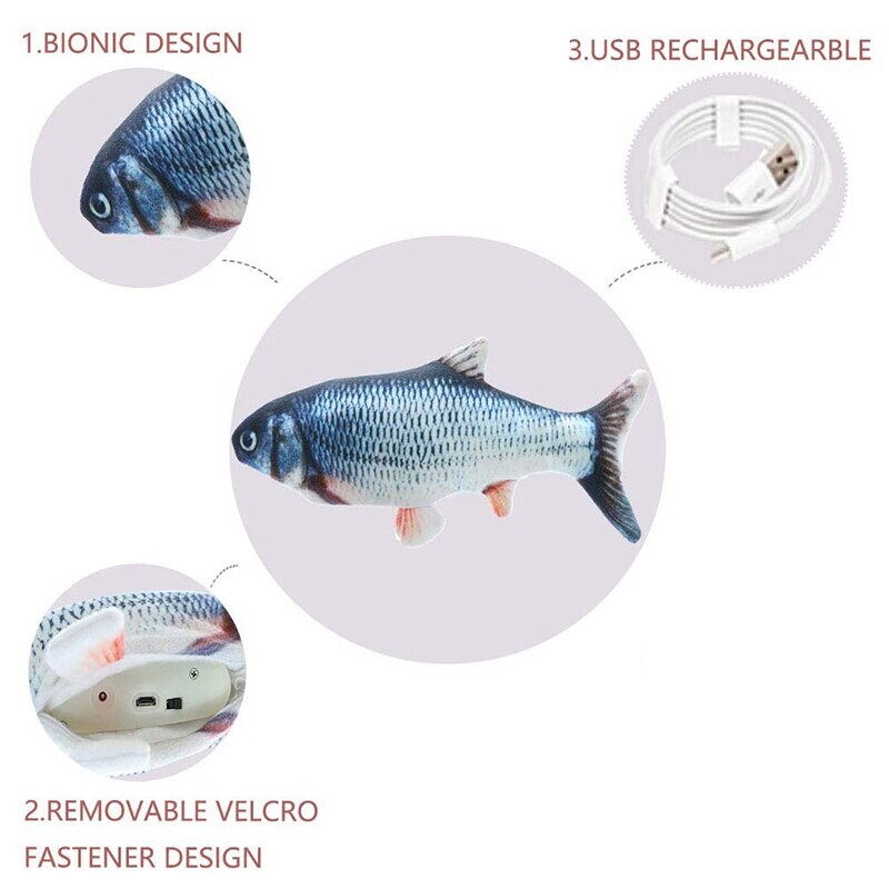 Kaķu suņu rotaļlieta Zivs USB uzlāde Elektriskā disketes simulācija Zivju interaktīva apmācība Zobu slīpēšana Mājdzīvnieku košļājamās rotaļlietas