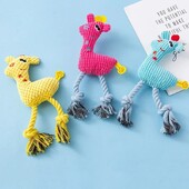 1 gabals suņa mājdzīvnieka kokvilnas virves plīša skaņas rotaļlieta, divi flaneļa briežu veidi