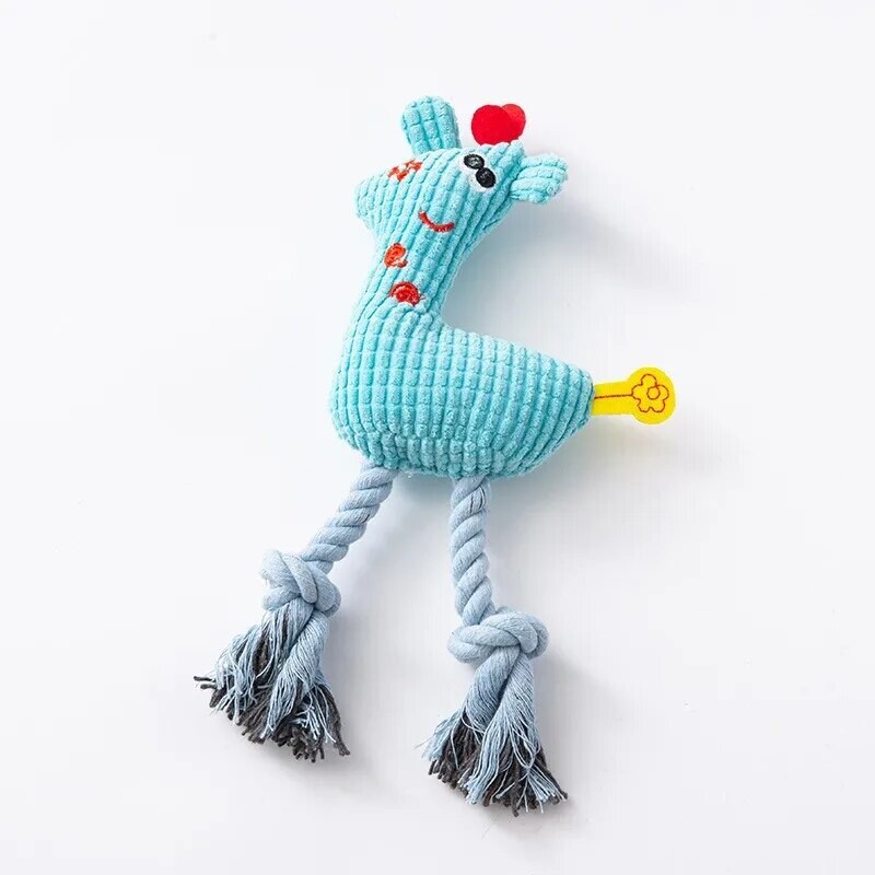 1 gabals suņa mājdzīvnieka kokvilnas virves plīša skaņas rotaļlieta, divi flaneļa briežu veidi