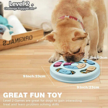 Slow Feeder Increase Puppy Dog Puzzle Interactive Toys, Dispenser Food, Slowly Eating NonSlip Bowl Pet Cat Dogs Game Training