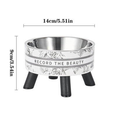Zdjela za mačke protiv prevrtanja od nehrđajućeg čelika posuda za hranjenje i vodu visoka stopala velika usta pribor za hranu za mačke i pse u obliku cvijeta