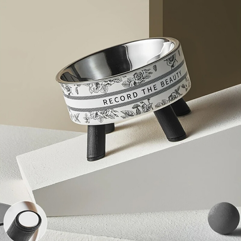Zdjela za mačke protiv prevrtanja od nehrđajućeg čelika posuda za hranjenje i vodu visoka stopala velika usta pribor za hranu za mačke i pse u obliku cvijeta