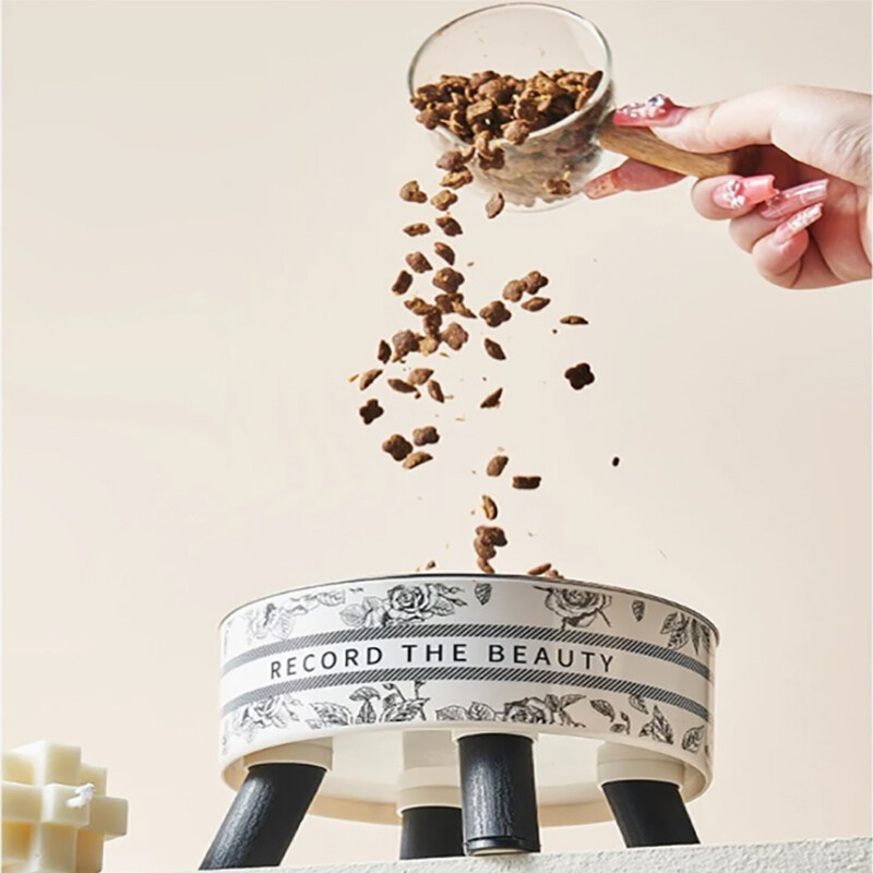 Zdjela za mačke protiv prevrtanja od nehrđajućeg čelika posuda za hranjenje i vodu visoka stopala velika usta pribor za hranu za mačke i pse u obliku cvijeta