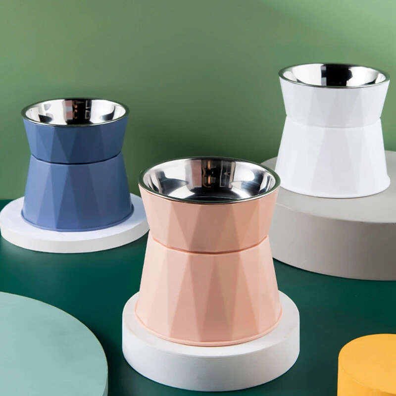 Zdjela za mačke s visokim stopalima, zdjela za mačke velikog kapaciteta, zdjela za pse, plastična posuda za hranu od nehrđajućeg čelika