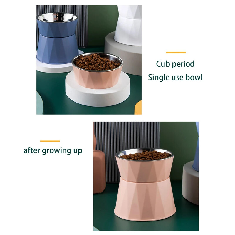 Zdjela za mačke s visokim stopalima, zdjela za mačke velikog kapaciteta, zdjela za pse, plastična posuda za hranu od nehrđajućeg čelika