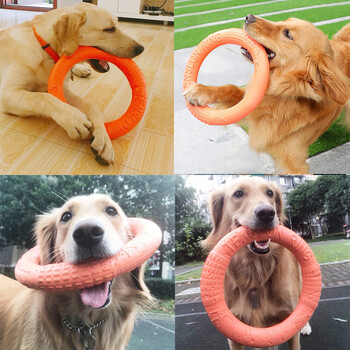 1 бр. Оранжеви играчки за кучета Pet Flying Disk Training Ring Puller EVA Interactive Training Ring Puller Resistant for Dogs