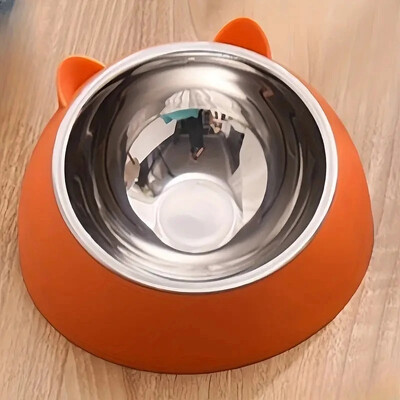 Kućni ljubimac ukošena posuda za pse od nehrđajućeg čelika za zaštitu vrata zdjela za hranjenje vode za hranjenje mačke zdjela za mačke plastična zdjela dva u jedan, jedna dvostruka posuda