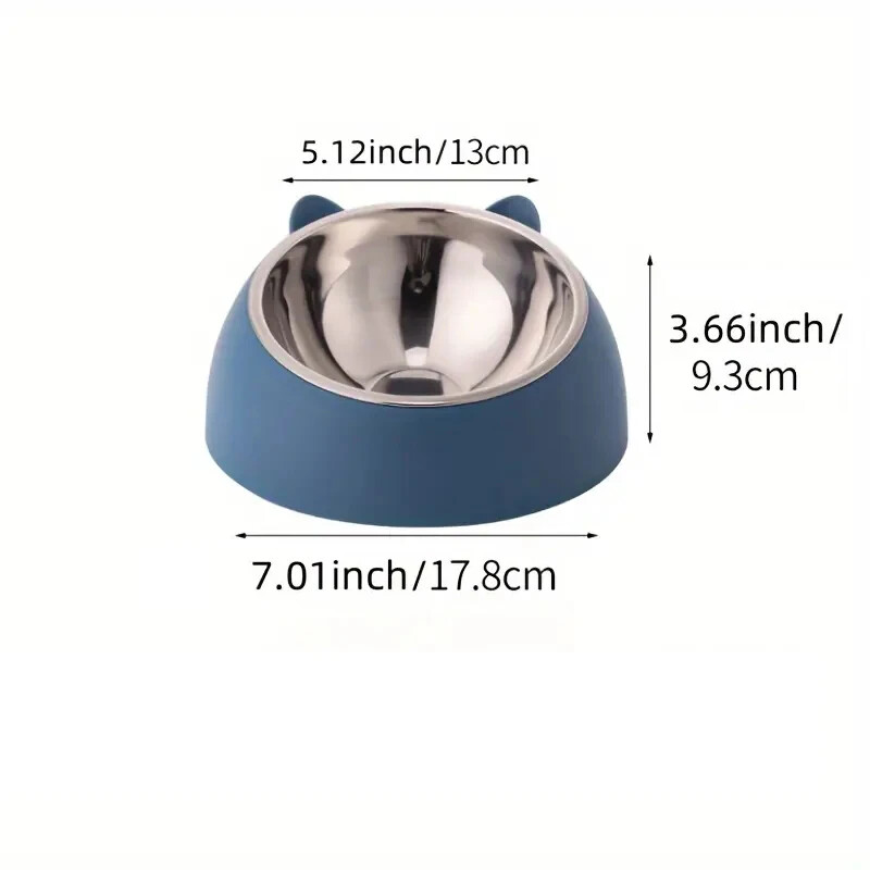Kućni ljubimac ukošena posuda za pse od nehrđajućeg čelika za zaštitu vrata zdjela za hranjenje vode za hranjenje mačke zdjela za mačke plastična zdjela dva u jedan, jedna dvostruka posuda