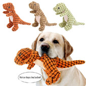 1 gab. Dinozauru dizaina mājdzīvnieku slīpēšanas zobi čīkst plīša rotaļlieta Izturīga košļājamā rotaļlieta suņu interaktīvai piegādei