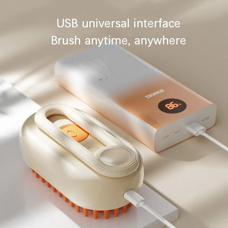 Kaķu tvaika birste Suņu kopšanas ķemme mājdzīvnieku matu noņemšanas līdzeklis Tvaikojoša birste Elektriskā izsmidzināmā ūdens kucēnu ķemme Mīksta silikona mitrā kaķu suka