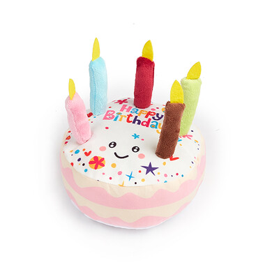 1 gab. Interaktīva mājdzīvnieka dzimšanas dienas kūkas rotaļlieta ar košļāšanas un čīkstēšanas funkcijām jautrai apmācībai un zobu tīrīšanai