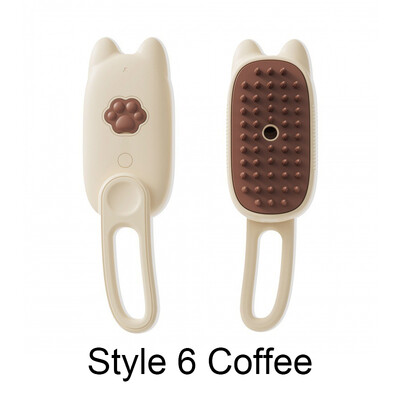 Steamy Brush Електрически спрей Четка за котешка коса 3в1 Инструмент за обезкосмяване на домашни любимци Въртяща се на 360° дръжка Силиконова многофункционална масажираща гребен