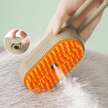 Αναβαθμισμένη έκδοση Pet Steam Brush Cat Dog Cleaning Steamy Spray Μασάζ Beauty Comb 3 σε 1 Προμήθειες περιποίησης αποτρίχωσης