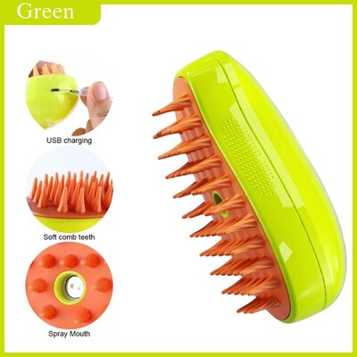 Подобрена версия Парна четка за домашни любимци Котка Куче Почистване Steamy Spray Масажен гребен за красота 3 в 1 Обезкосмяване Консумативи за подстригване